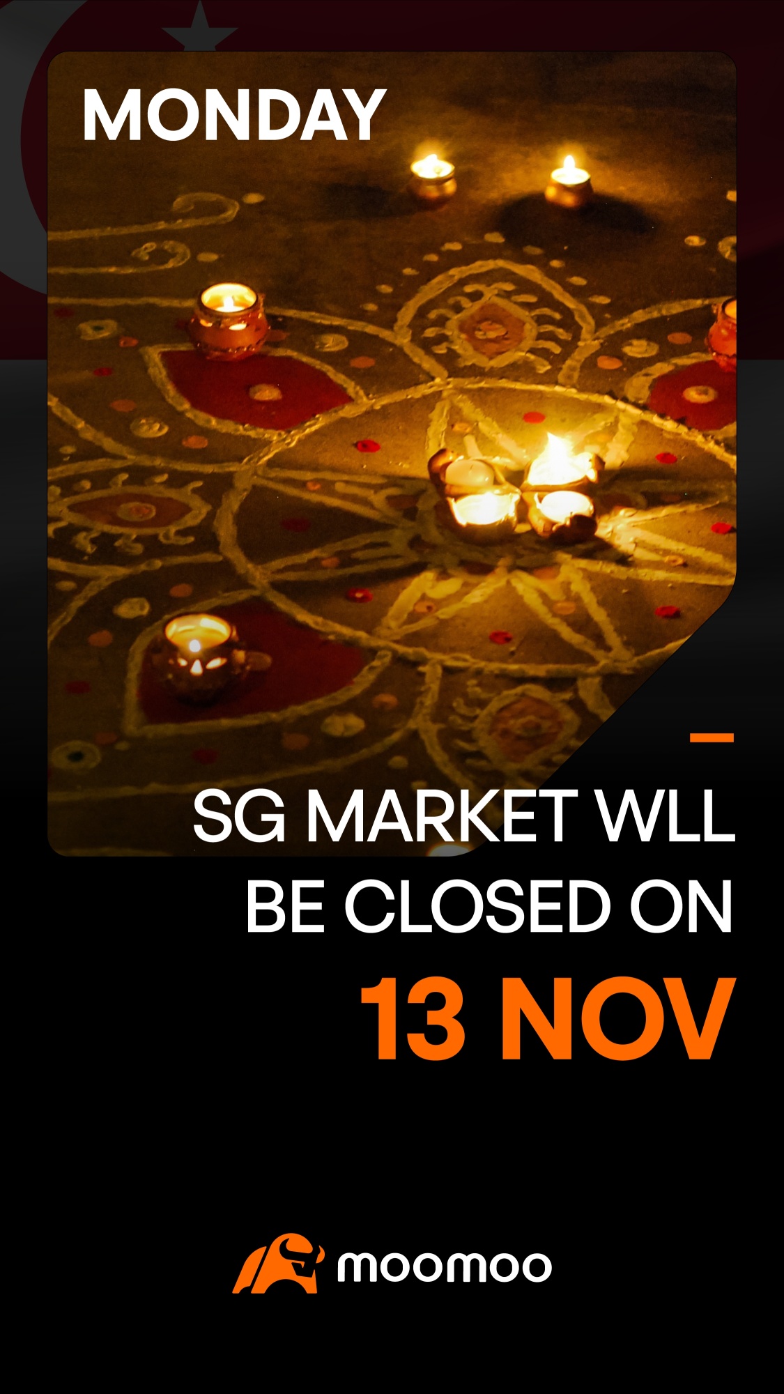 [SG 市場關閉通知] 迪帕瓦利股市將於 11 月 13 日（星期一）關閉