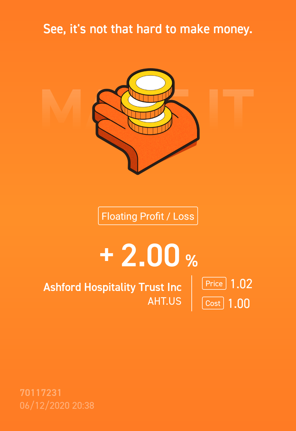 Nice to see a rise from $Ashford Hospitality Trust (AHT.US)$ After yesterday's fiasco