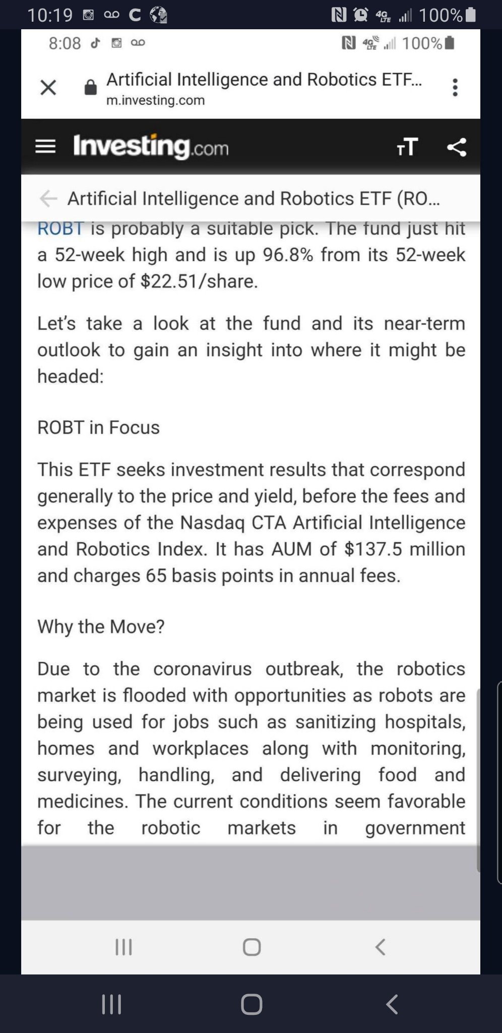 $First Trust Nasdaq Artificial Intelligence And Robotics Etf (ROBT.US)$40.97の正の加重アルファは、まだ先があることを示していると思います。過去3か月で 16% 増加しています。70ドルはとても現実的だと思います。 私の問題は、現在市場に出回って...