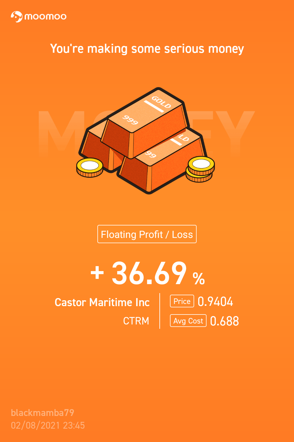 $Castor Maritime (CTRM.US)$ 持有著不放！買入這次回撤並持有！