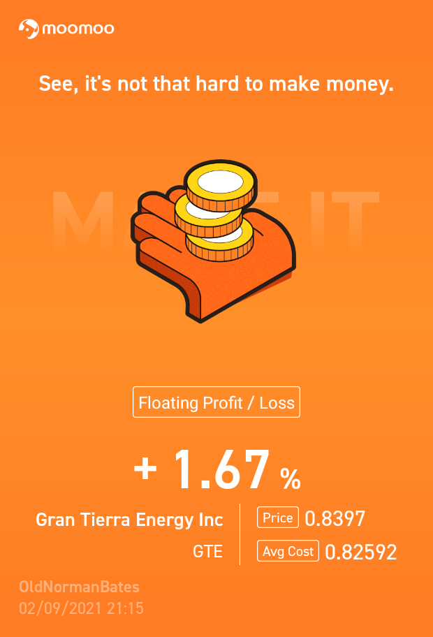 $Gran Tierra Energy (GTE.US)$ 好的開始！