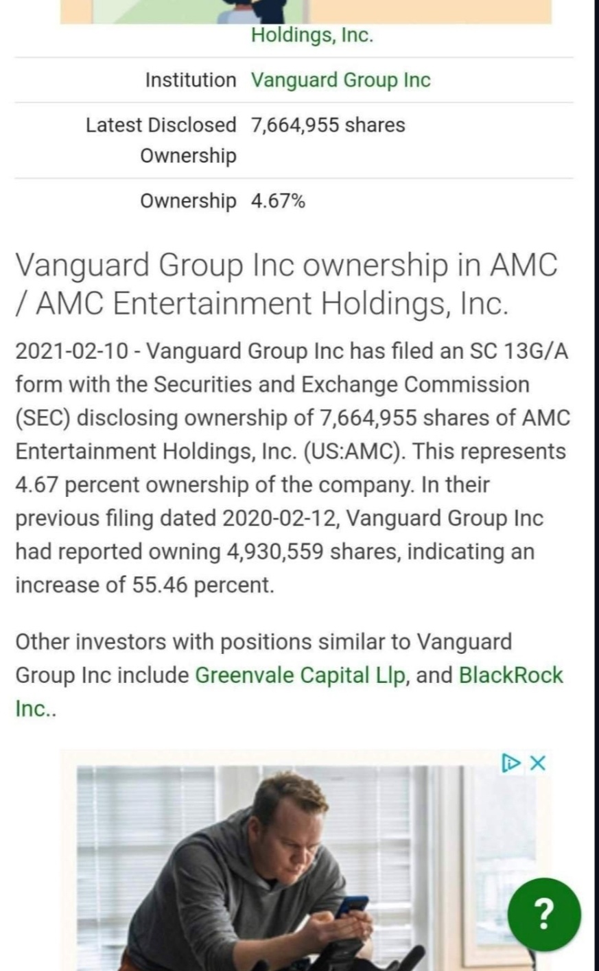 Vanguard Group has increased ownership in AMC. DOUBLE, WHAT THEY USED TO HAVE.