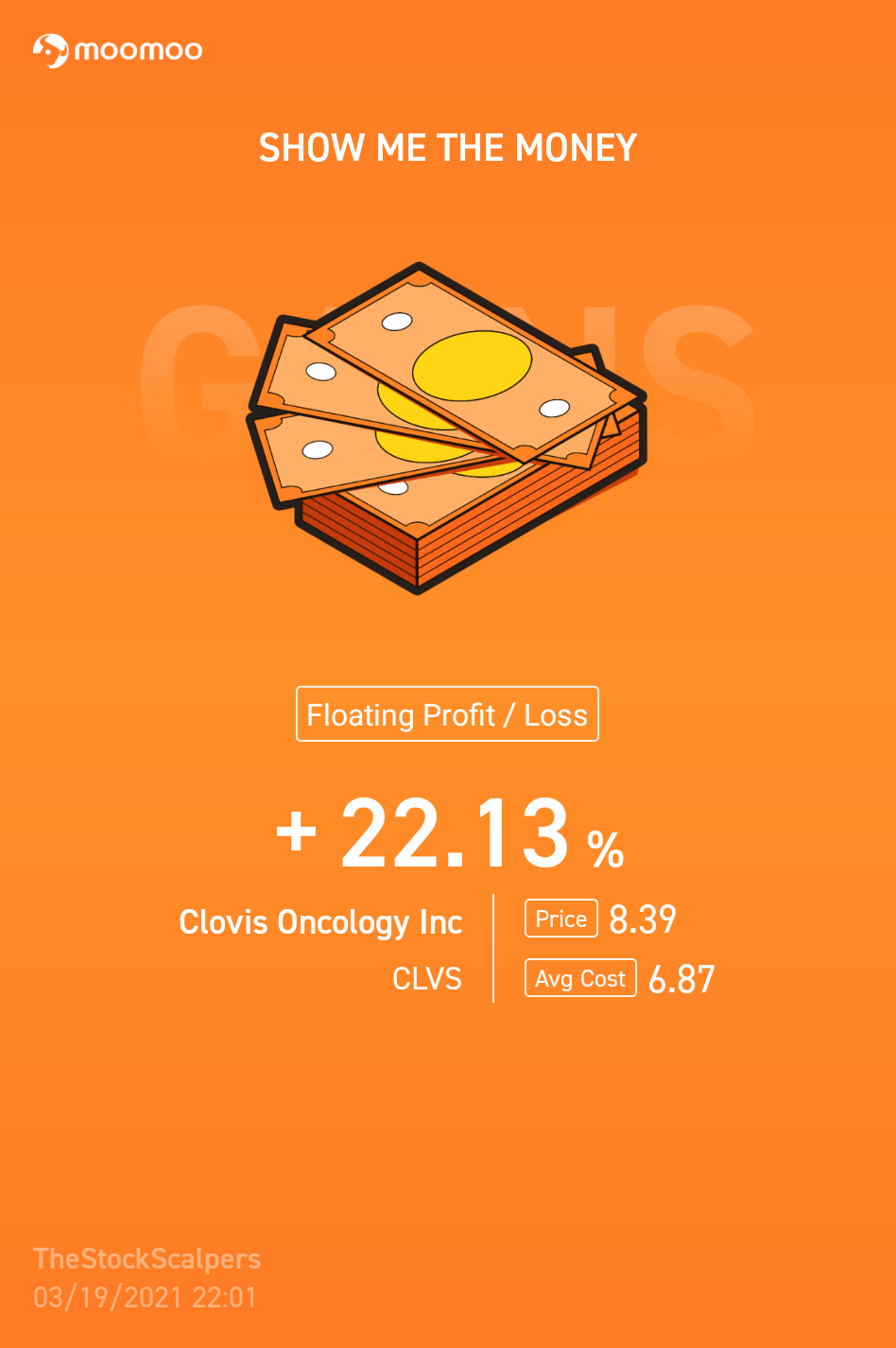 $Clovis Oncology (CLVS.US)$ 讓我們賺這筆錢，我的朋友們 🙏   $Super League Gaming (SLGG.US)$ 和 $Allied Esports Entertainment (AESE.US)$ 對我來說也是活躍的當日交易。  我有一個起始位置 $正康國際 (ZKIN.U...