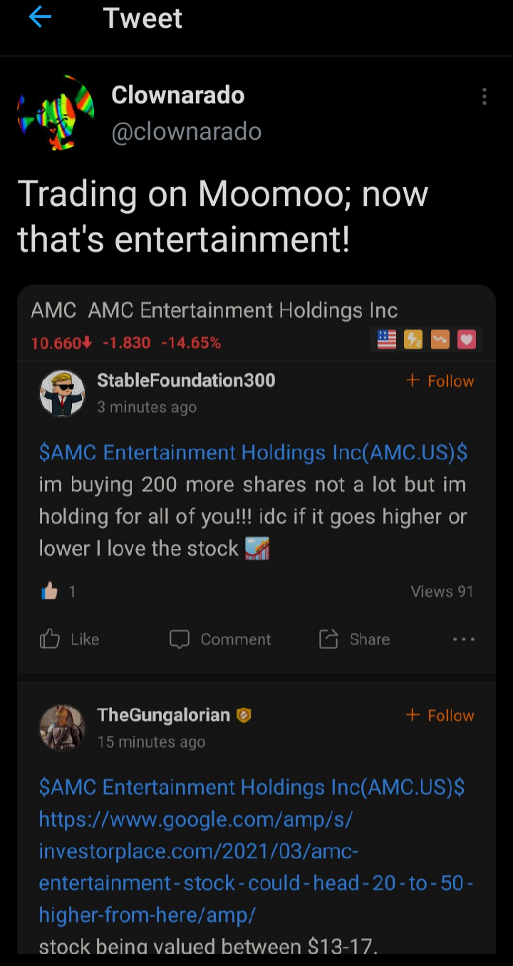 $AMC Entertainment (AMC.US)$ @Team moomoo