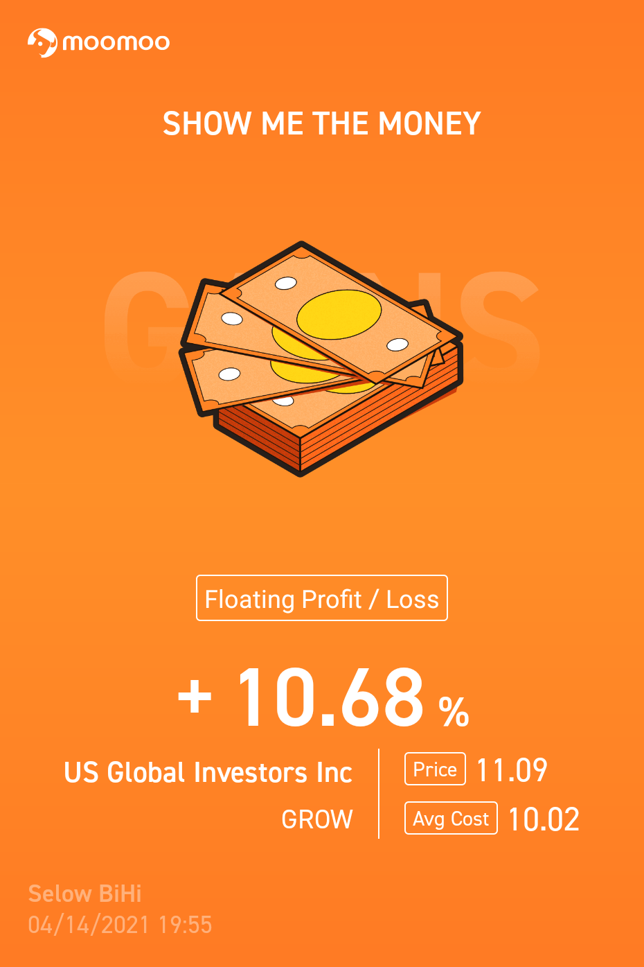 $US Global Investors (GROW.US)$ notbad