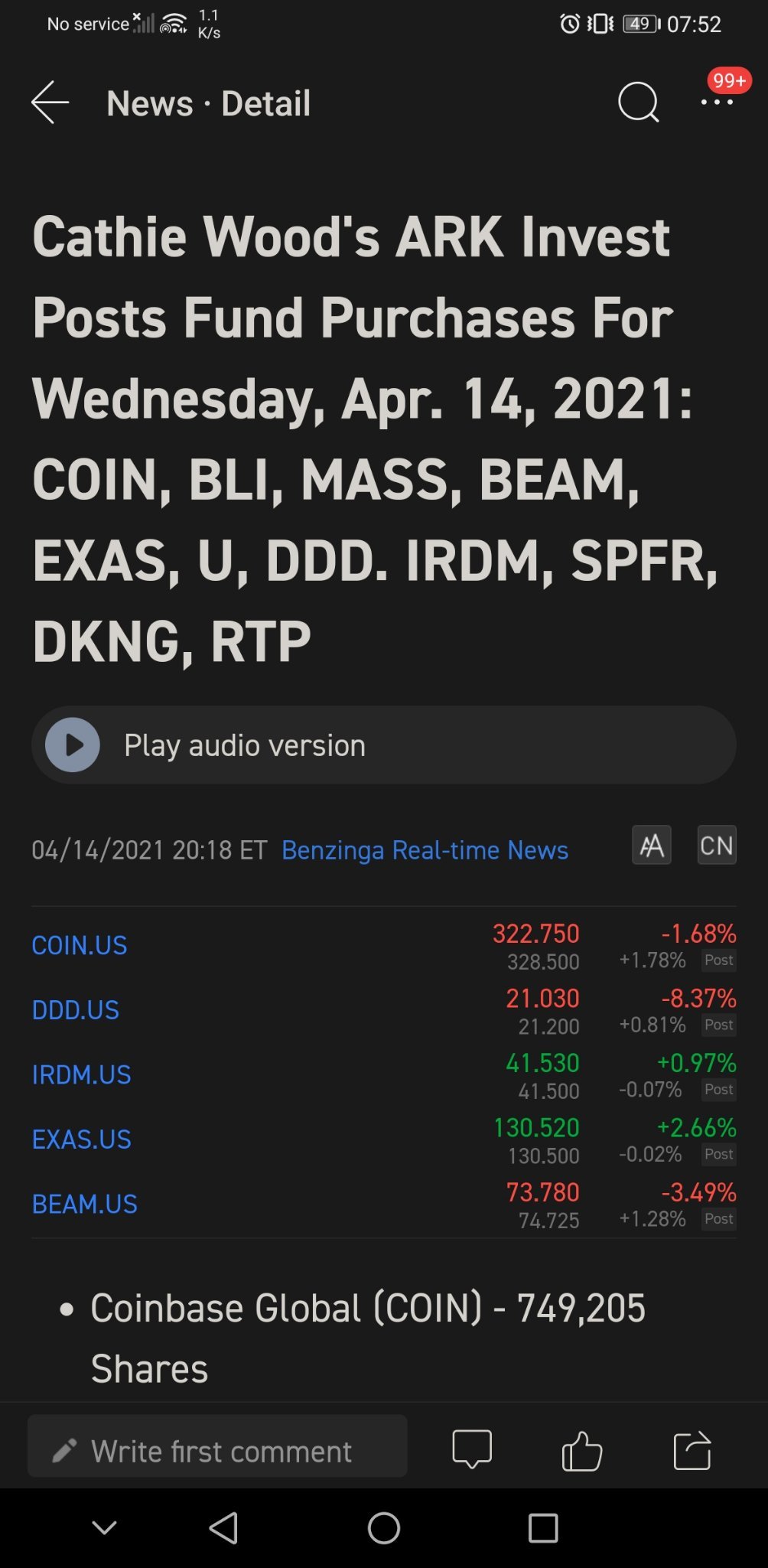 CATHIE WOODS BOUGHT COINBASE  木頭姐加倉 time to re-enter