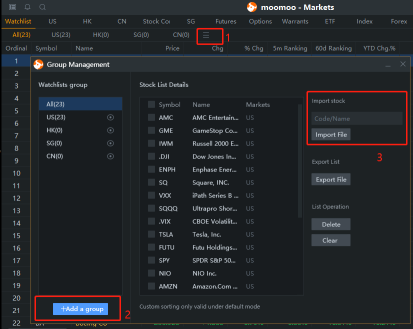 How to manage a watchlist group?