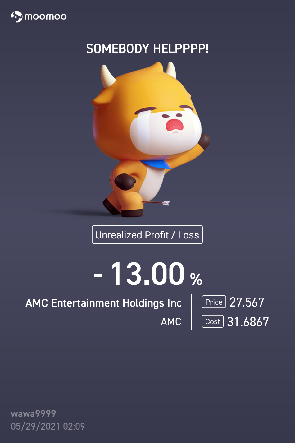 $AMC Entertainment (AMC.US)$ 😭 help