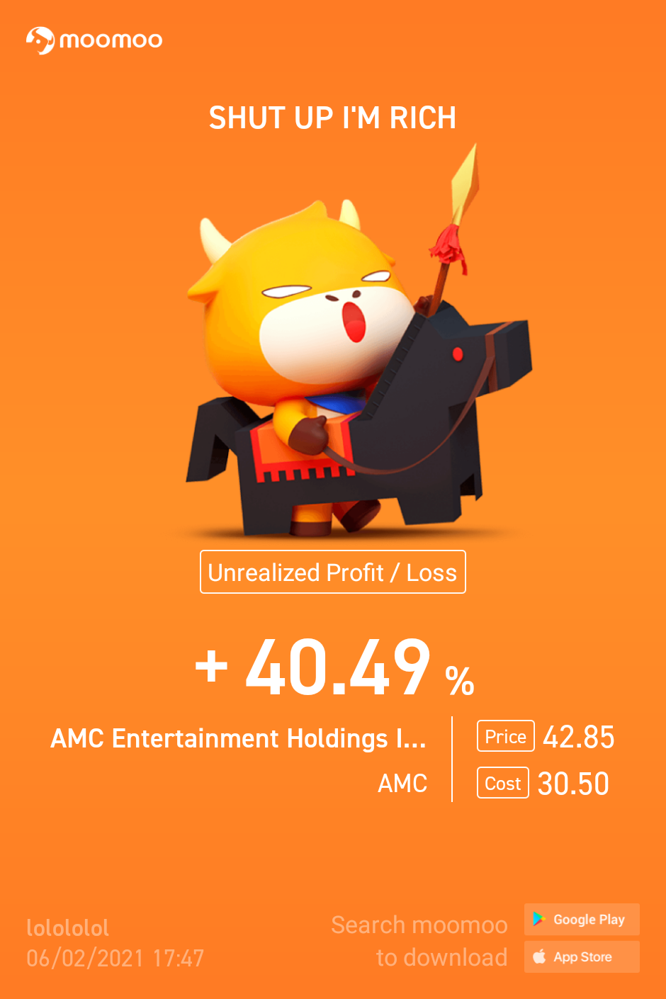 $AMC院线 (AMC.US)$ 进来晚了但是哇，会继续等待