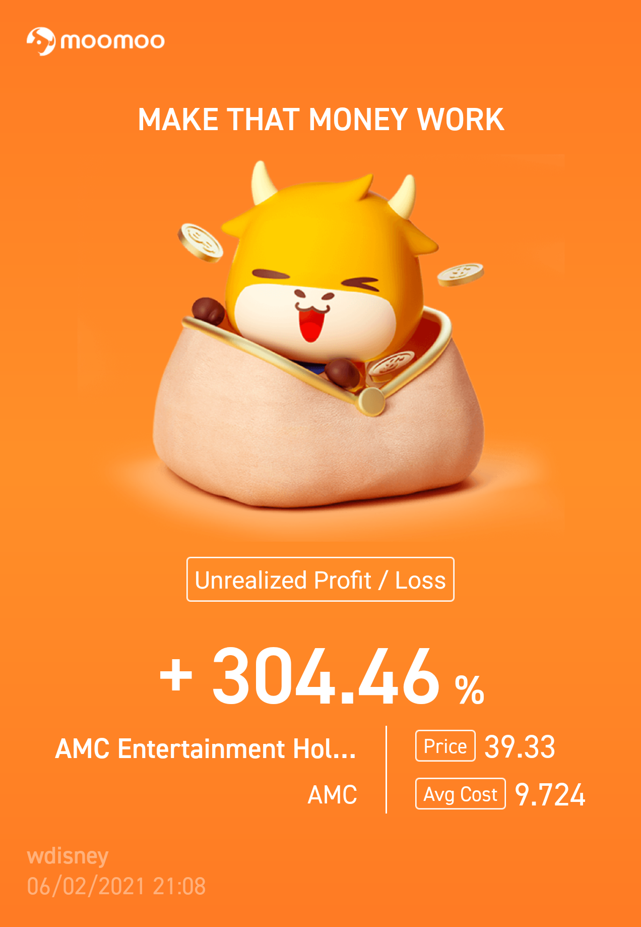 $AMCエンターテインメント クラスA (AMC.US)$ それが400000％になるまで、そしてそれでもない限り、売らないようにしましょう。[大喜び]