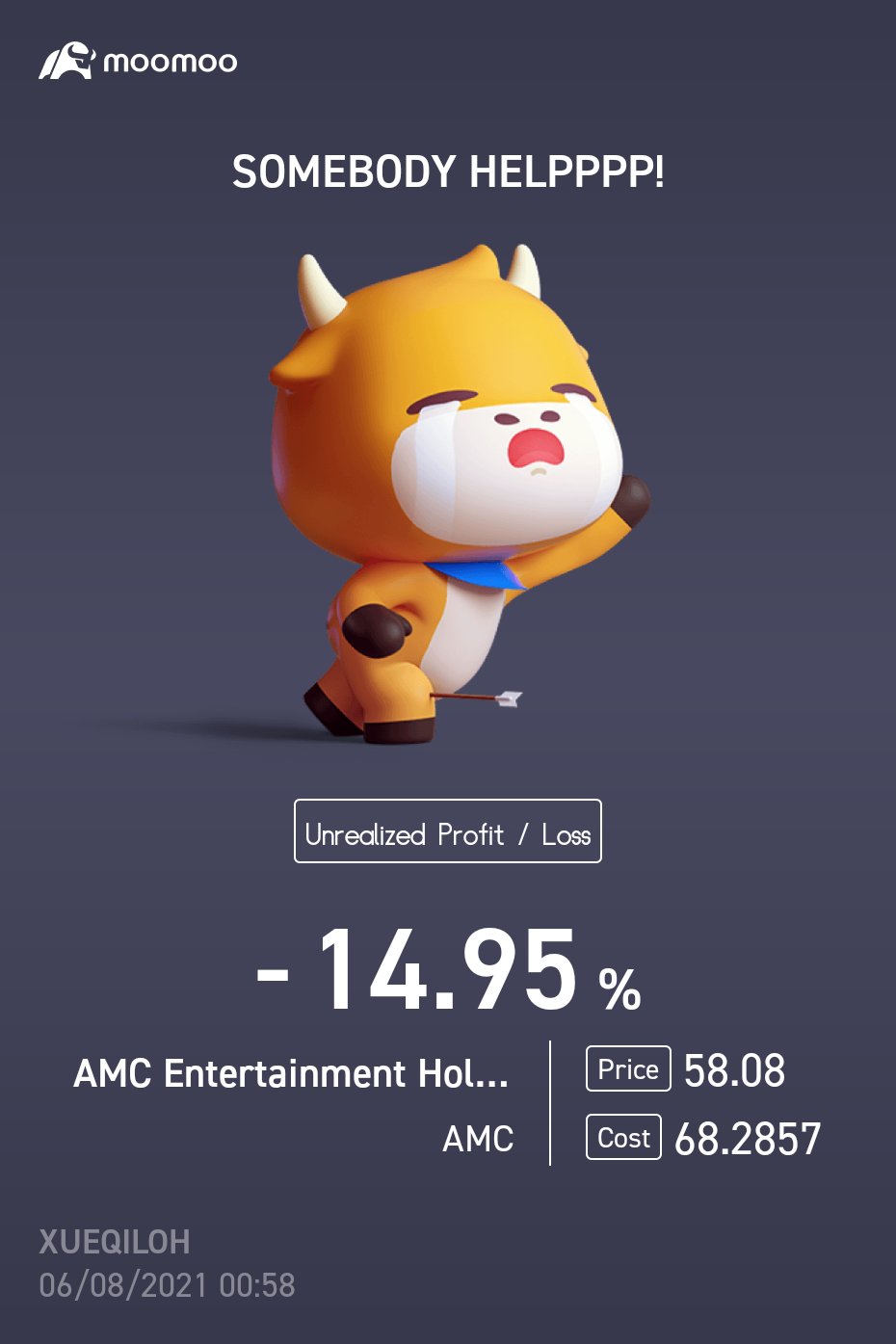 $AMCエンターテインメント クラスA (AMC.US)$迎えに来て、待っています。