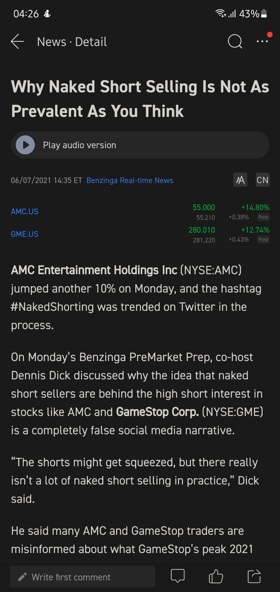 $AMC院线 (AMC.US)$ 我们是不是只是来展示我们是老大的？裸卖只是额外的好处...我们是来压榨对冲基金的！HODL!!!