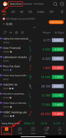 Singapore User Guide: How to add or delete stocks to watchlists?