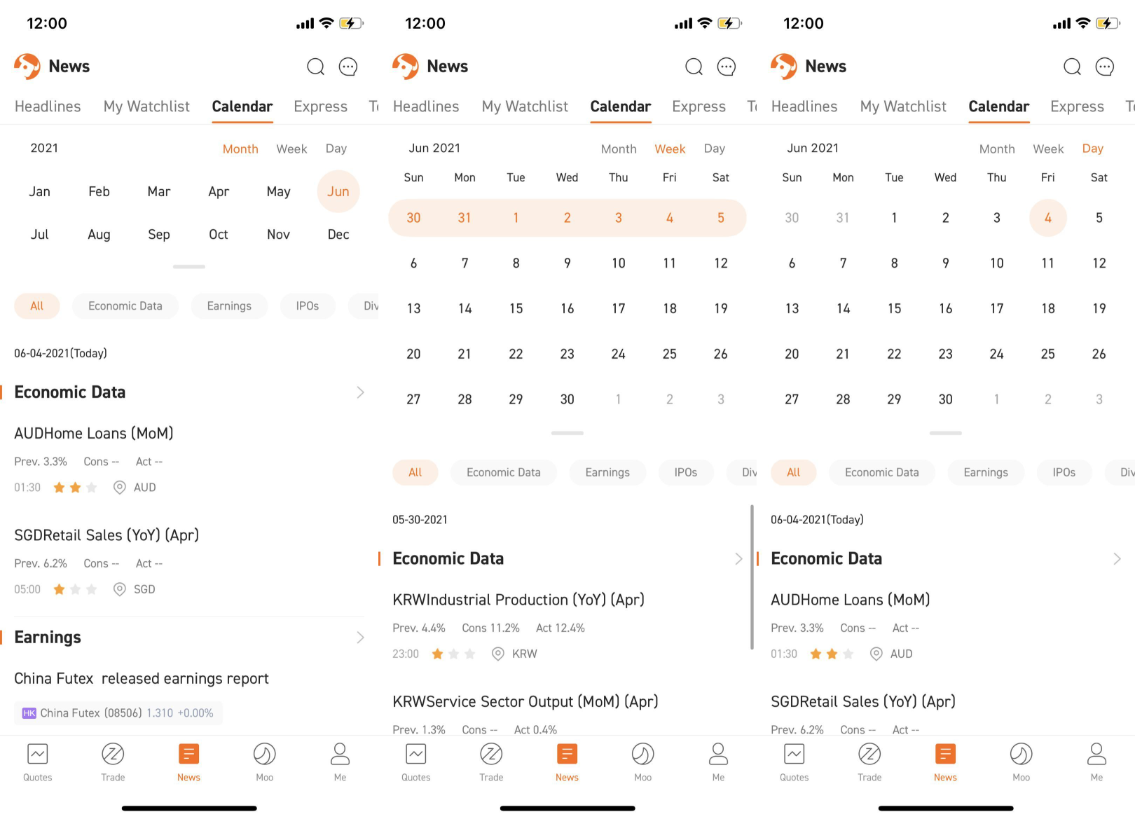 シンガポールユーザーガイド：財務カレンダーの表示方法