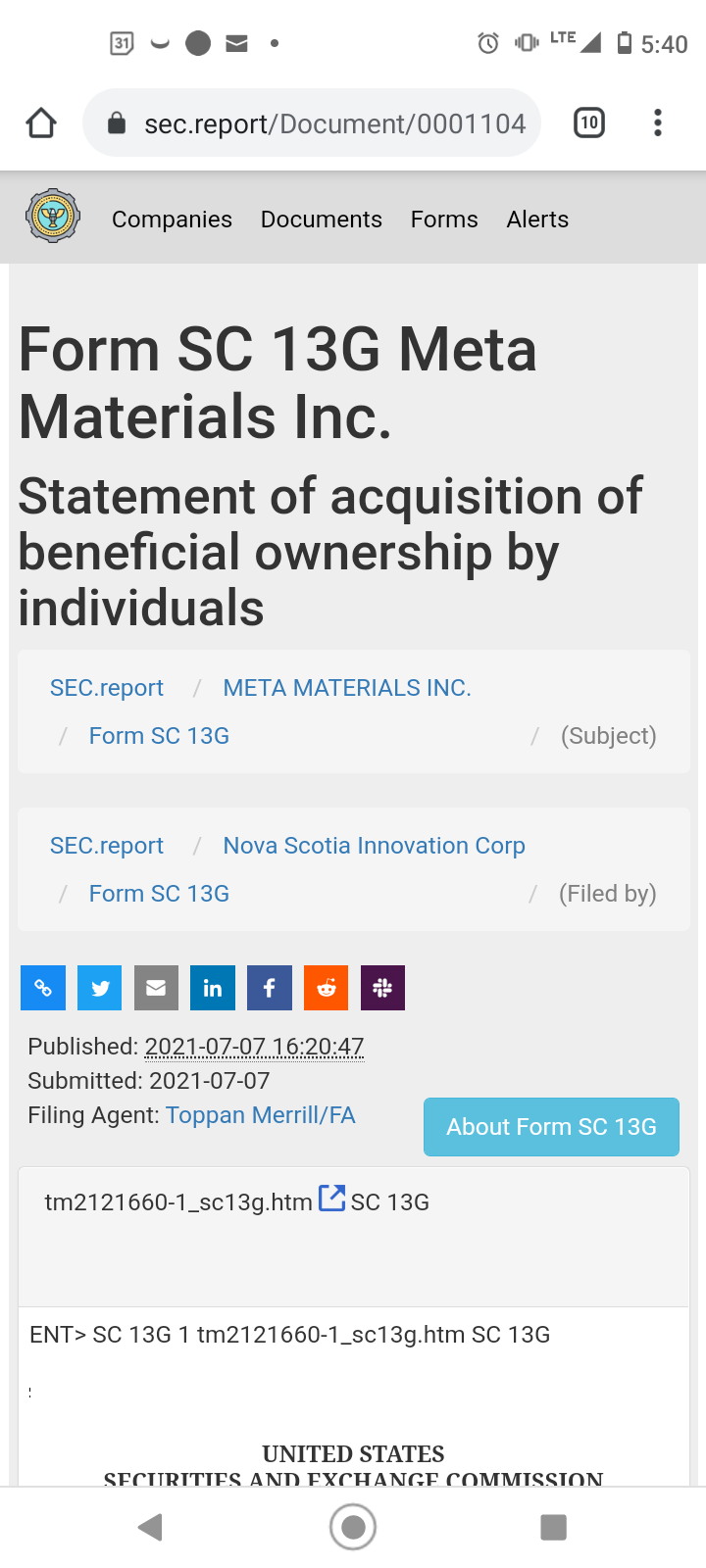 $Meta Materials (MMAT.US)$有人看到这份SC 13G表格吗？Innovacorp购买了1860万股MMAt 🤔​