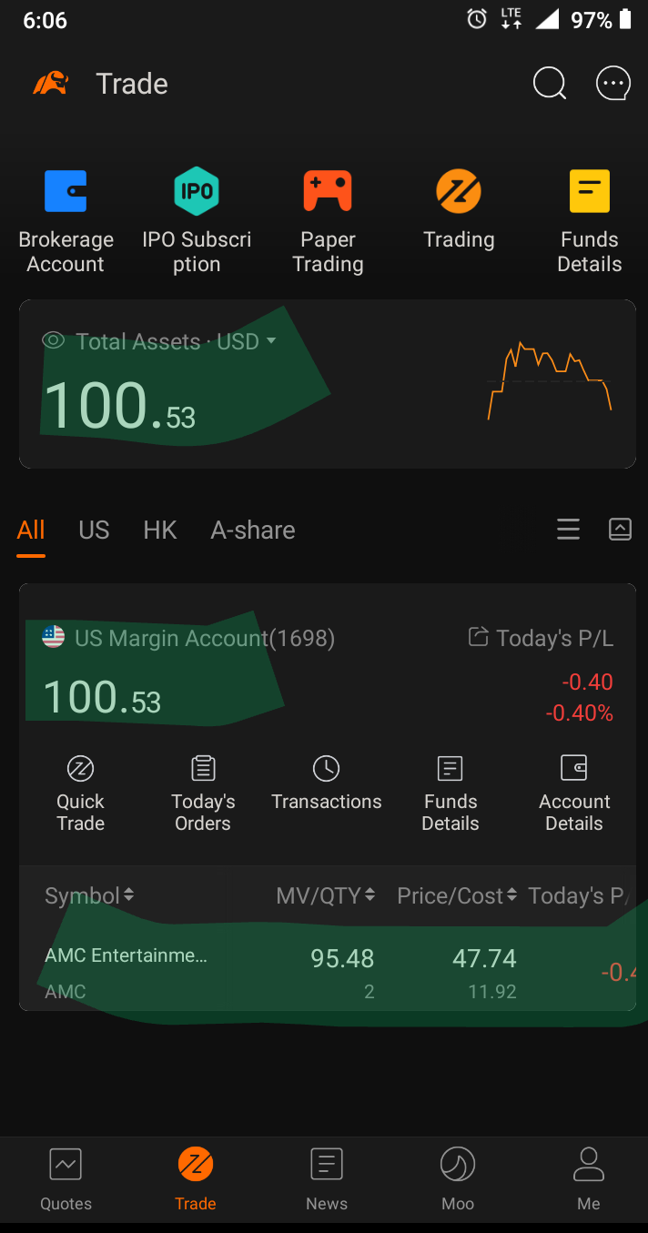購買了兩股以試試moomoo，但他們一直從我的自選裡刪除AMC 😠