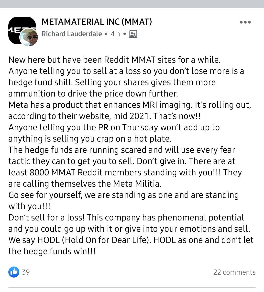 $Meta Materials (MMAT.US)$