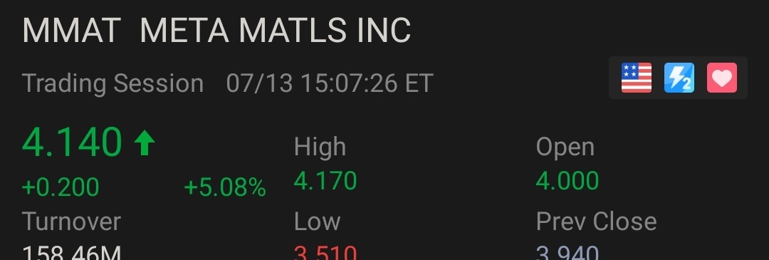 $Meta Materials (MMAT.US)$ I thought i see wrongly. 😂