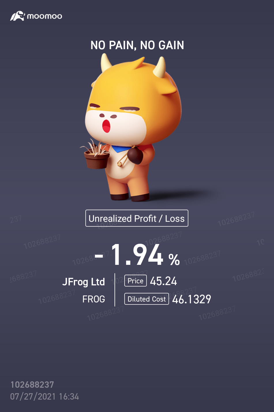 $JFrog (FROG.US)$ 啊...它什麼時候會上漲呢...