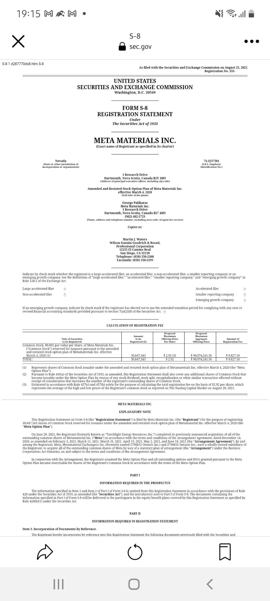 $Meta Materials (MMAT.US)$