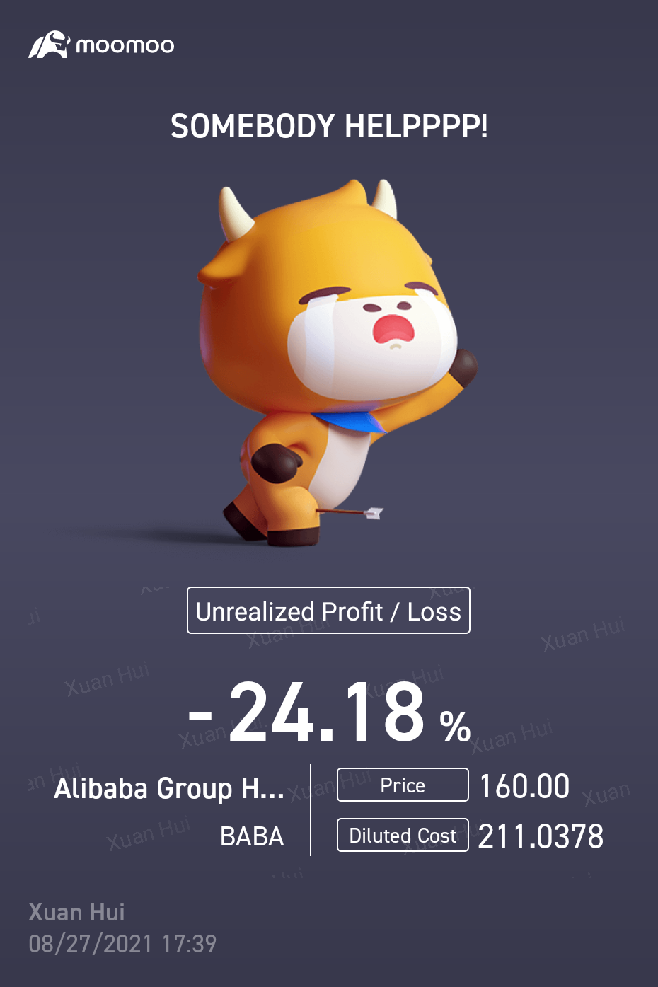 $Alibaba (BABA.US)$ Still averaging down🥰