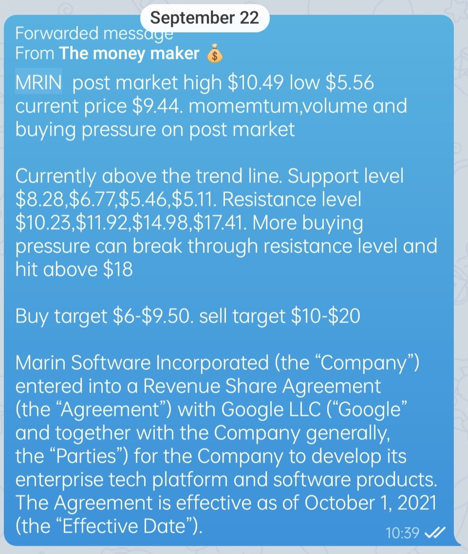 $Marin Software (MRIN.US)$ 扎实的技术面分析 😏