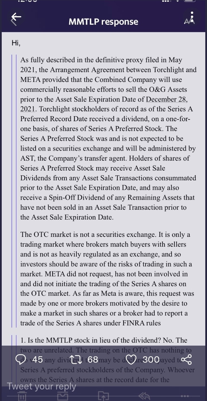 $Meta Materials Inc. Class A Preferred Stock (MMTLP.US)$ https://twitter.com/MMATNEWS/status/1447599111453167620?t=pLLe0tweMZKNnanXvYTm5g&s=19