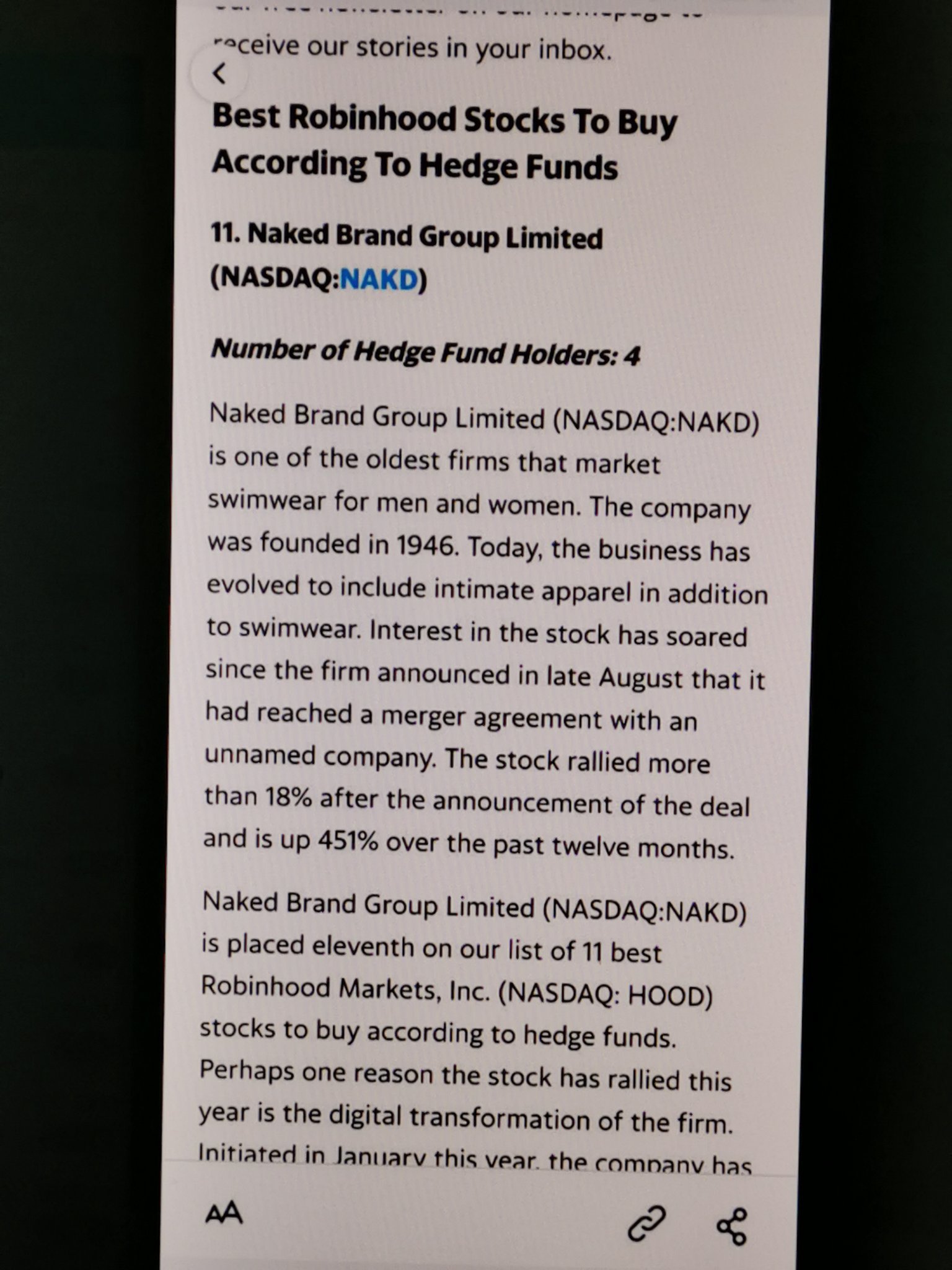 $Cenntro Electric (NAKD.US)$ Nakd is on first league.. In list have aapl, Amazon etc..