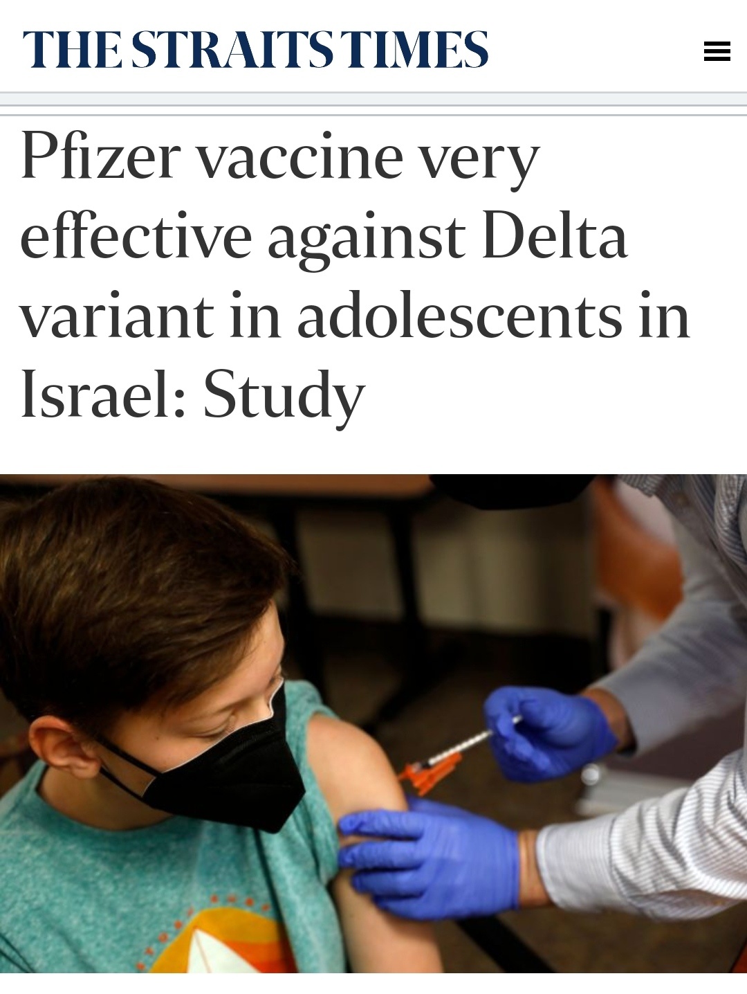 $Pfizer (PFE.US)$ https://www.straitstimes.com/world/pfizer-vaccine-very-effective-against-delta-variant-in-adolescents-in-israel   The findings, published in t...