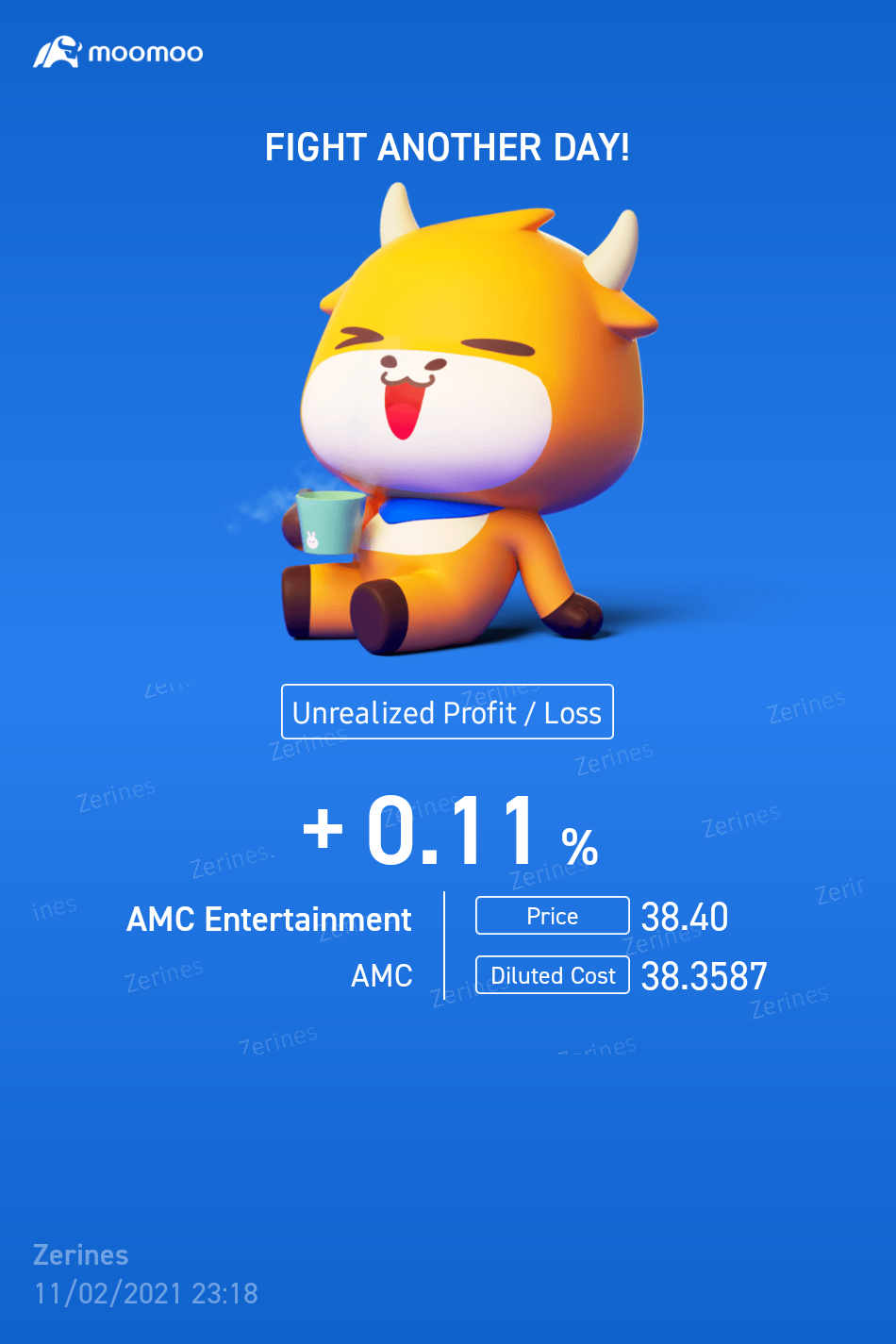 $AMCエンターテインメント クラスA (AMC.US)$ついに緑を見ることができました