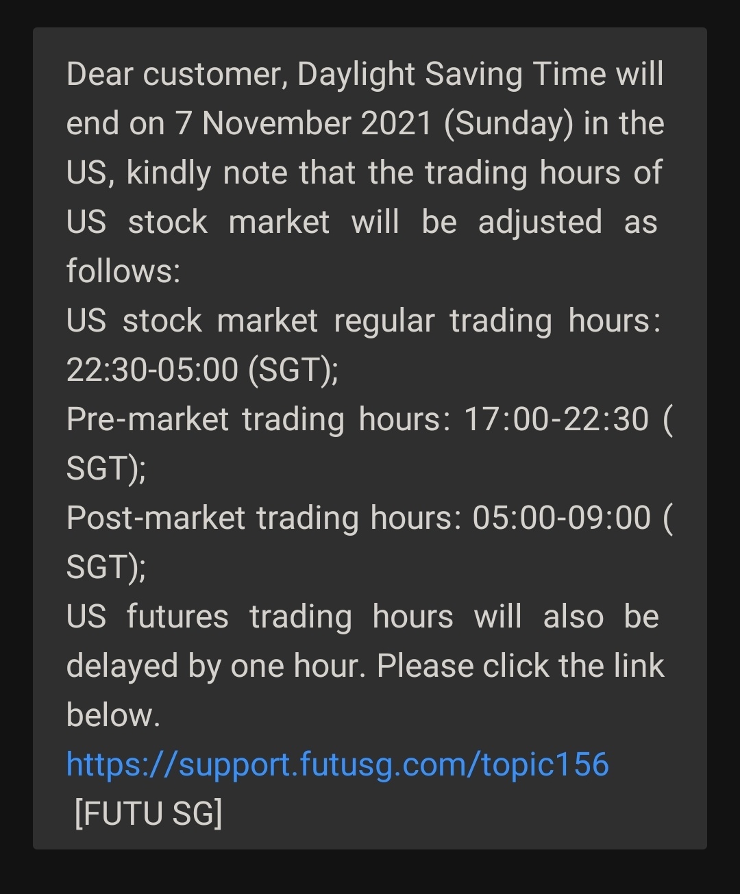 😯 US stock timing change [Shocked]