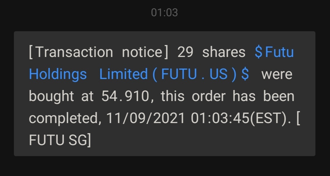 $Futu Holdings Ltd (FUTU.US)$ I bought it as i Support Futu. Wish for better interface and more free gift activities. Note, not financially advise😆