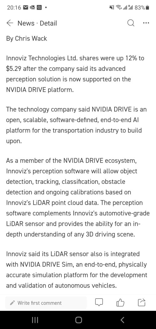 Innoviz Technologies（INVZ）