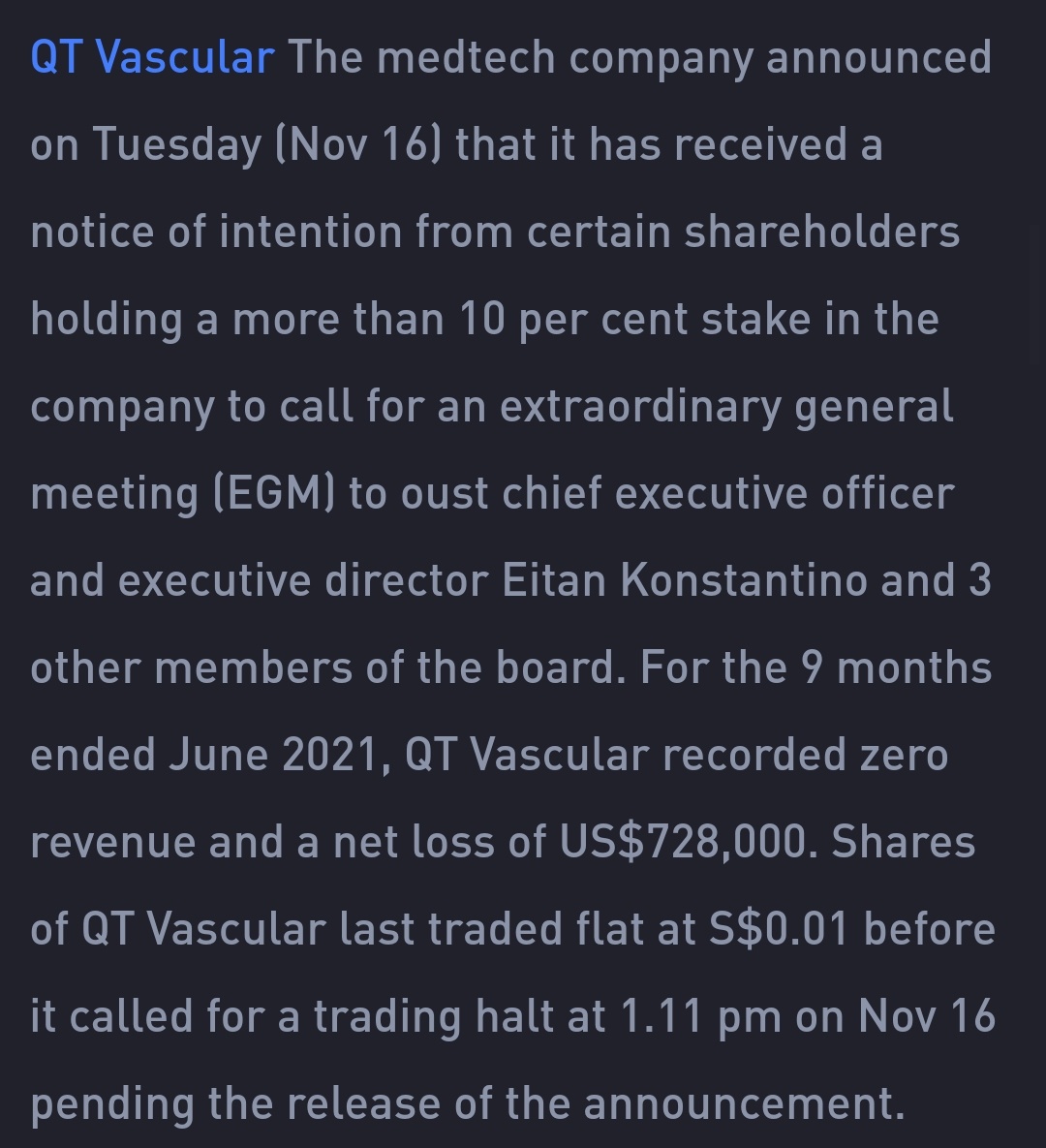$QT Vascular (5I0.SG)$ 這是好消息還是壞消息 🤔