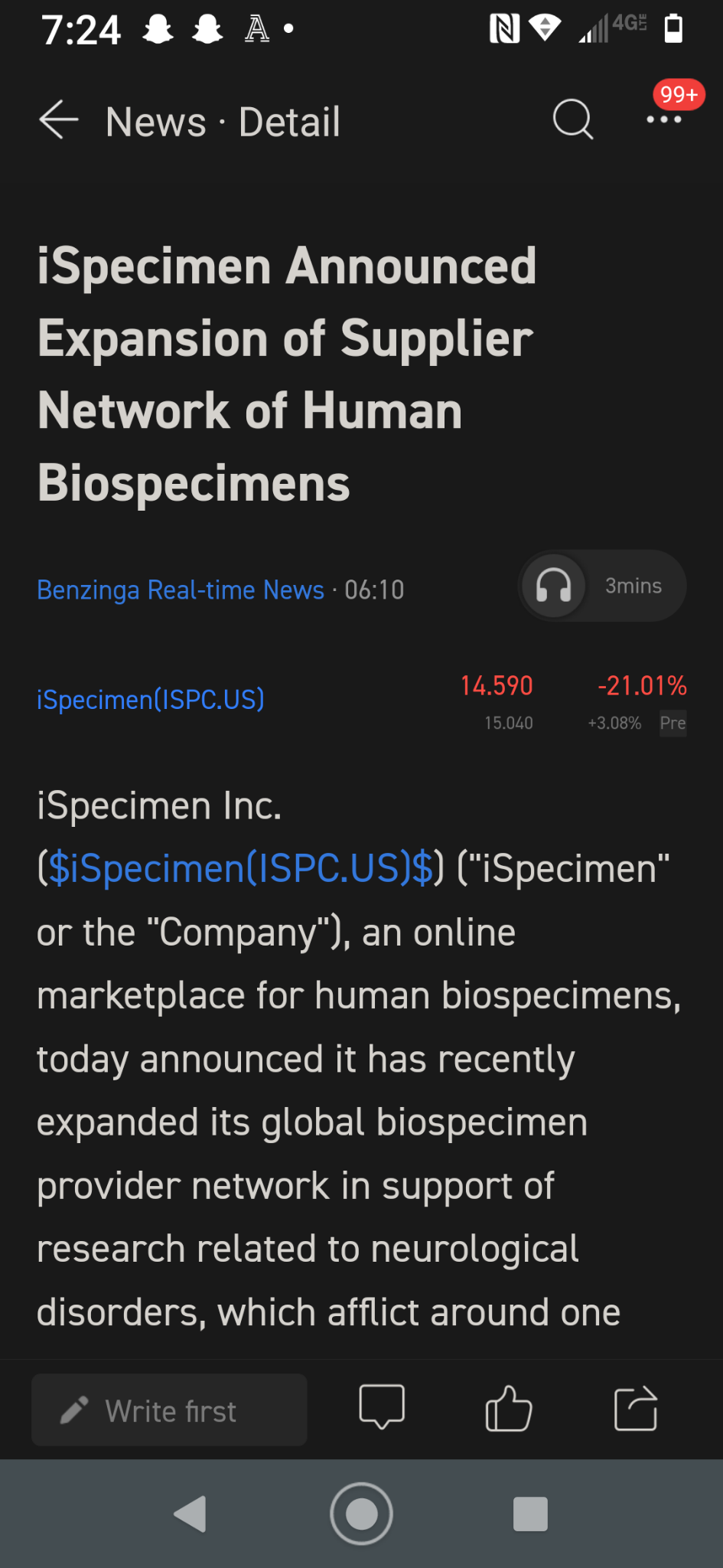 $iSpecimen (ISPC.US)$