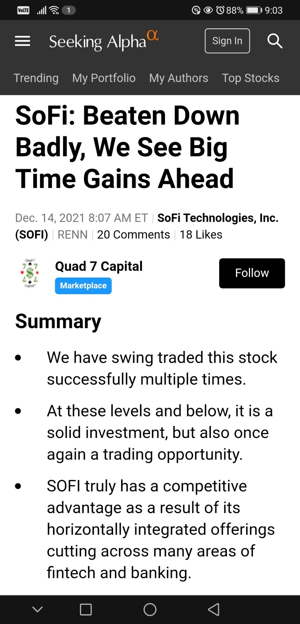 $SoFi Technologies (SOFI.US)$ https://seekingalpha.com/article/4475109-sofi-beaten-down-badly-we-see-big-time-gains-ahead