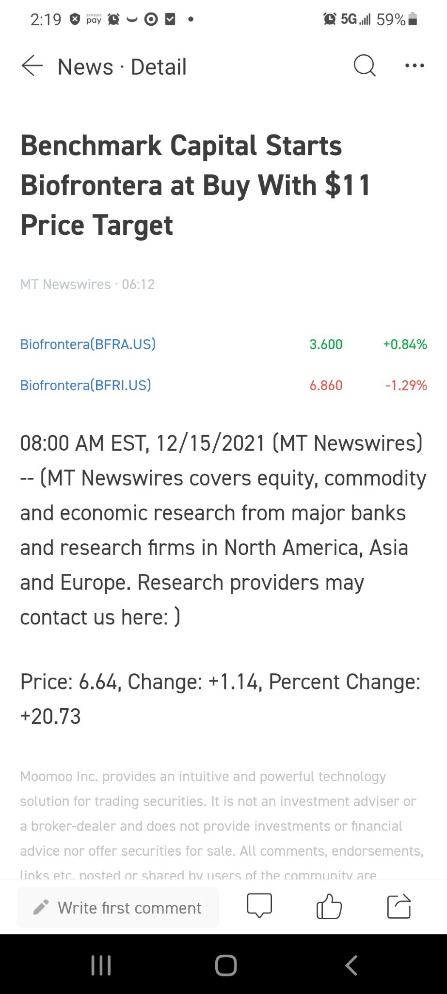 $Biofrontera (BFRI.US)$