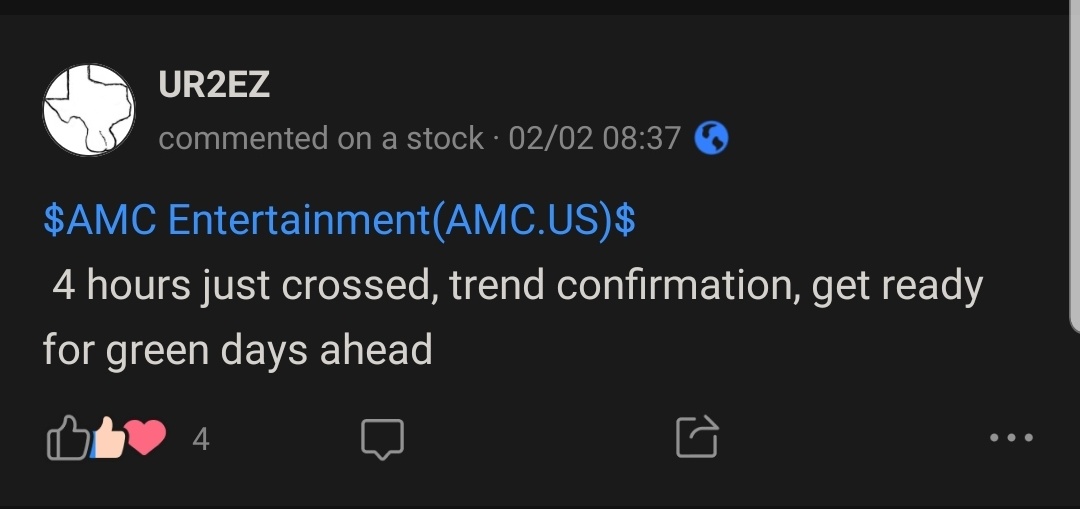 $AMCエンターテインメント クラスA (AMC.US)$ 2月2日の私  2月3日の疑わしい招待状