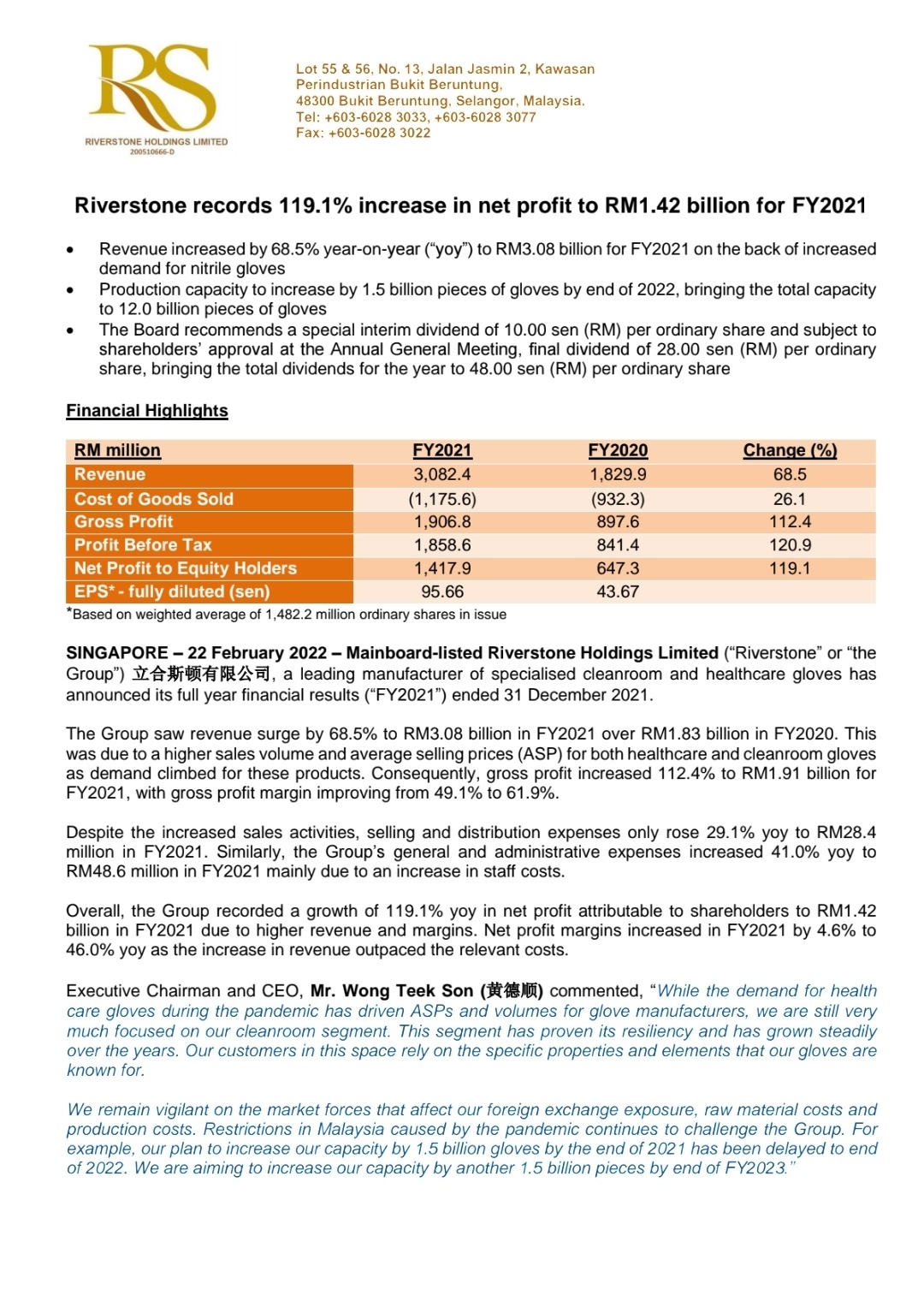 FY2021年度结果