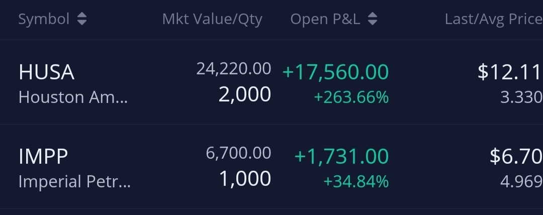 $Houston American Energy (HUSA.US)$$Imperial Petroleum (IMPP.US)$ sell or hold ?   today seem like mining company is the hype