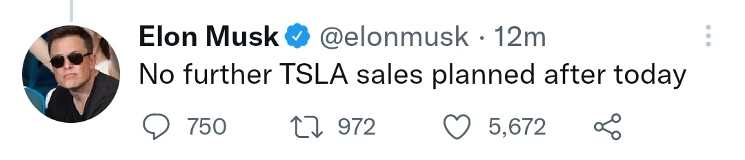 elon confirms  selling tesla stock, its time to accept his donations and start flying