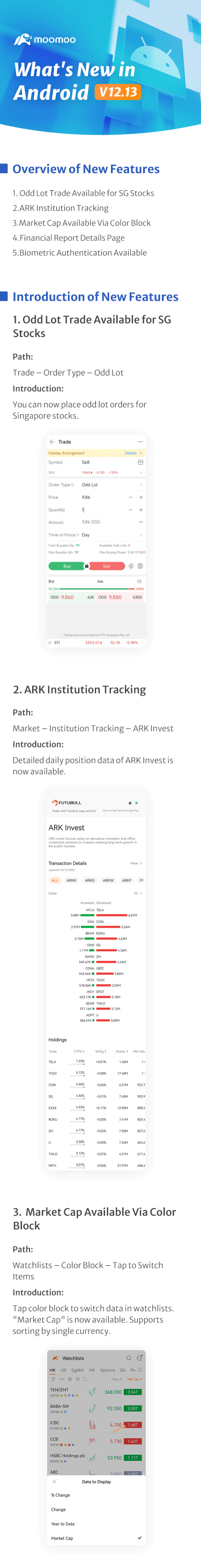 What's New: Odd Lot Trade for SG Stocks Available in Android v12.13