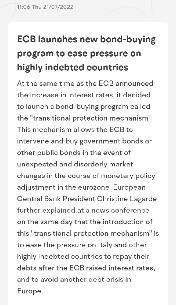 ECB 人工撐起債券型市場。看起來ECB將在歐洲買入債券型市場。幸運的是，這對他們來說現在價格非常便宜。