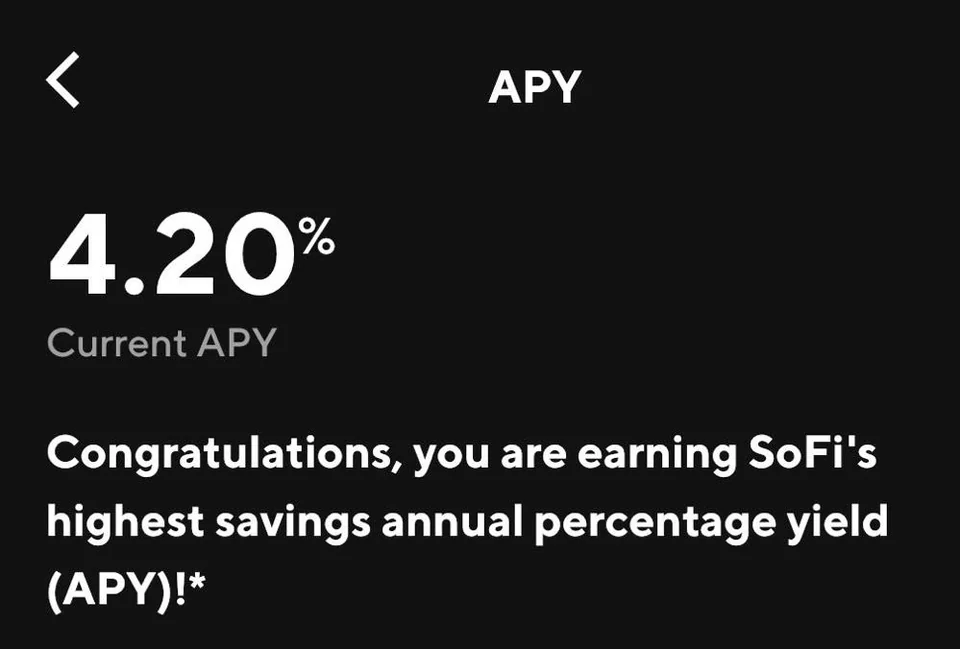 sofi APY 4.20，你知道我在說什麼 $SoFi Technologies (SOFI.US)$