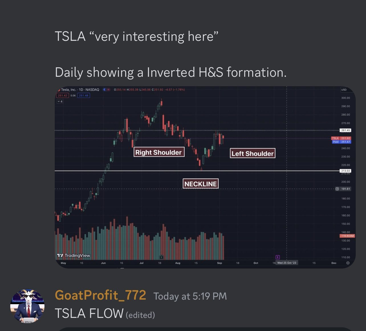 如果我是你，我絕對擁有 $特斯拉 (TSLA.US)$ 作為明天的首要關注。  它看起來就是那樣。 明天將觀察是否有重測$255，如果隔夜市場不跳空。