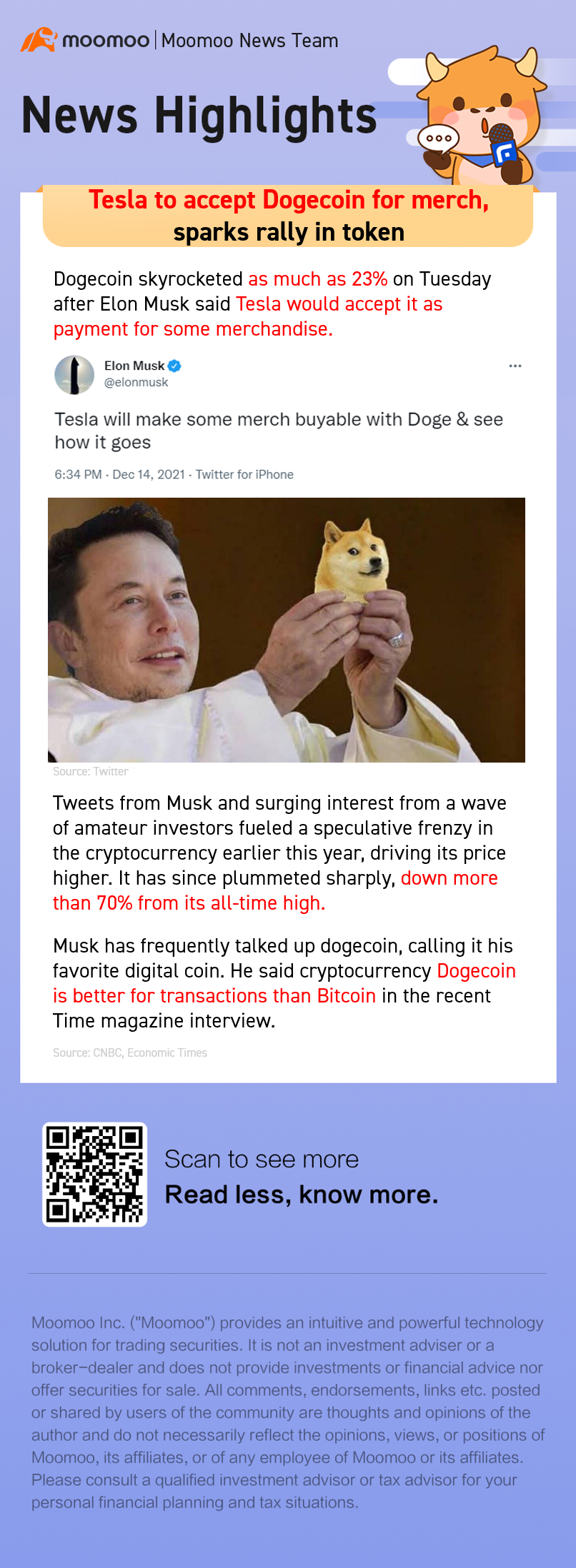 Tesla to accept Dogecoin for merch, sparks rally in token