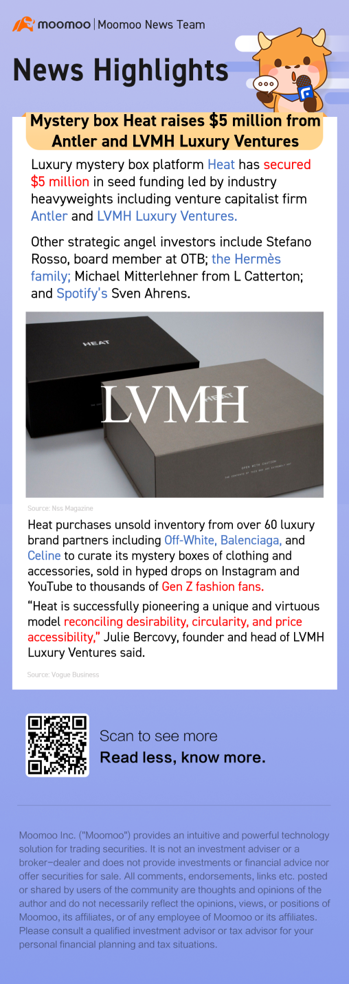 Mystery box Heat 从 Antler 和 LVMH Luxury Ventur