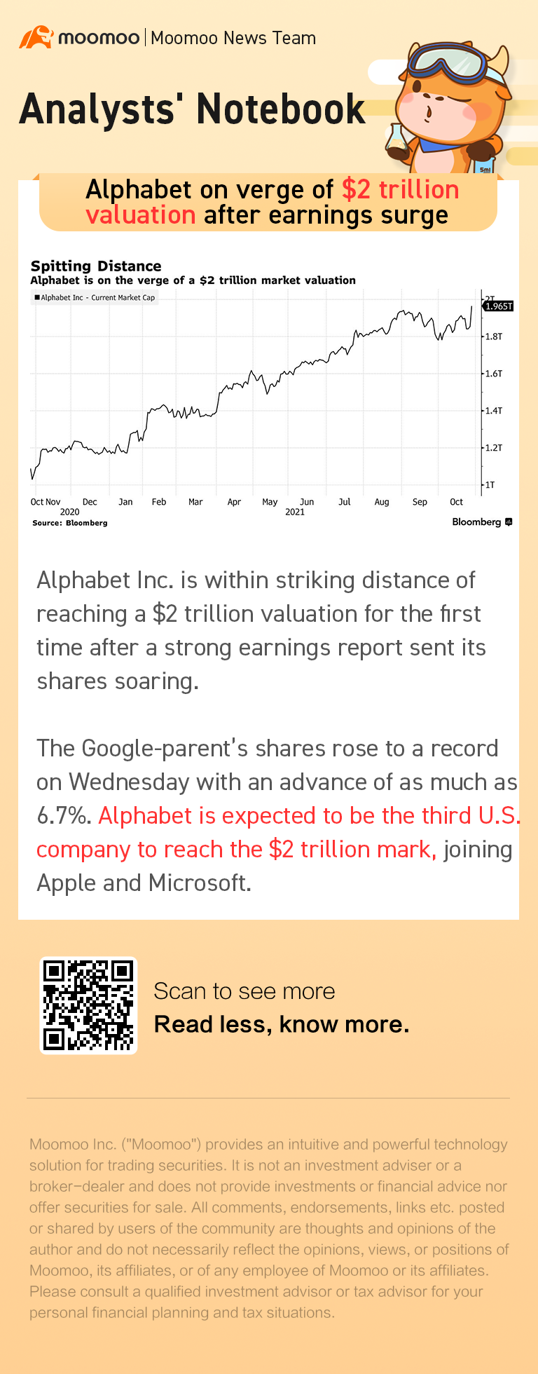 Alphabet on verge of $2 trillion valuation after earnings surge