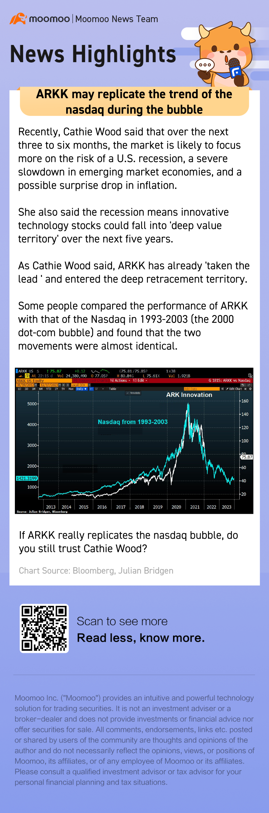 ARKK 可能在氣泡期間複製納斯達克的趨勢