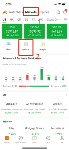 Options trading for beginners: How to access options function on mm